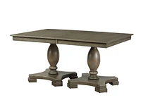 ACME Waylon Dining Table w/Double Pedestal in Gray Oak