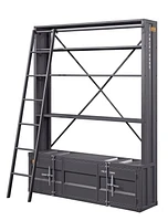 ACME Cargo Bookshelf & Ladder in Gunmetal