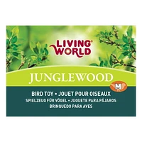 Living World Junglewood Bird Toy Rope with 3 beads, 2 blocks, 1 cylinder & 1 peg, Wood bird toy