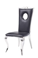 ACME Cyrene Side Chair (Set-2) in PU & Stainless Steel