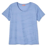 Iyla Plus Women's Ripple Tee, Sizes 1X-4X