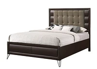 ACME Tablita Queen Bed in Fabric & Dark Merlot