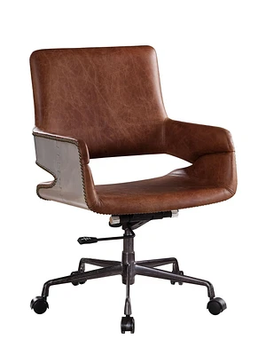 ACME Kamau Executive Office Chair in Vintage Cocoa Top Grain Leather