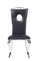 ACME Cyrene Side Chair (Set-2) in PU & Stainless Steel