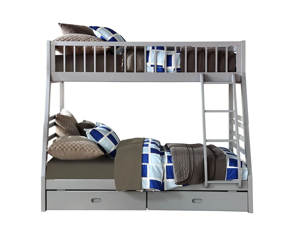 ACME Jason - Twin/Full Bunk Bed w/2 Drw in Gray