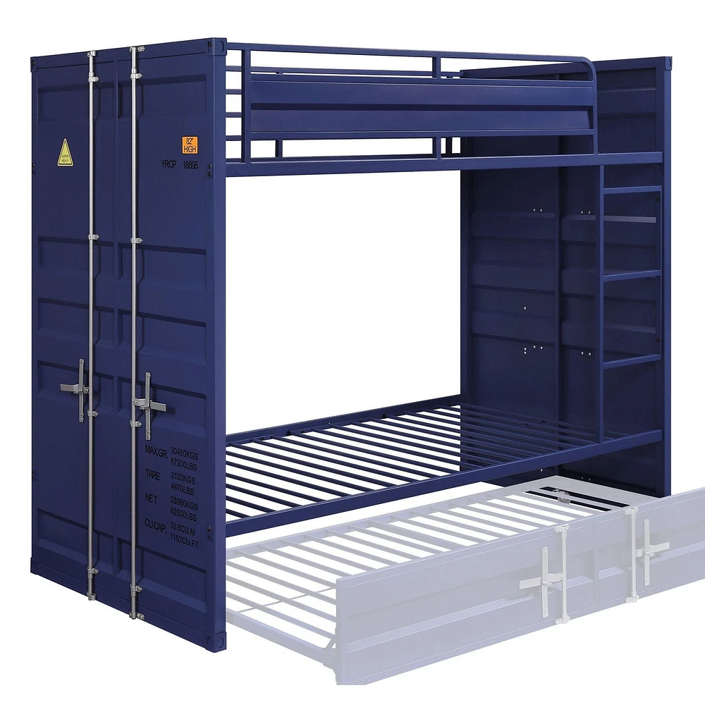 ACME Cargo Twin/Twin Bunk Bed in Blue