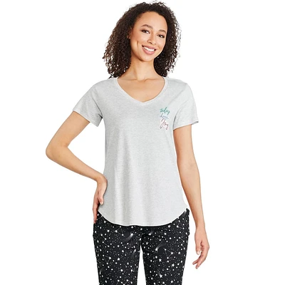 T-shirt de nuit avec encolure en V George pour femmes Tailles TP–TTG