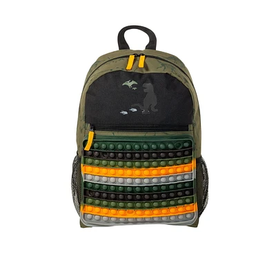 Jetstream Front Bubble Pop Pocket Backpack, Dinosaur