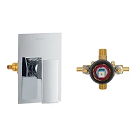 The akuaplus® - INA pressure balance valve faucet 1/2 in. PEX connection with shower head and spout 5 1/4 in. x 1/2 in. slip-fit. Chrome finish