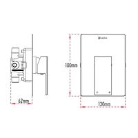 The akuaplus® - INA pressure balance valve faucet 1/2 in. PEX connection with shower head and spout 5 1/4 in. x 1/2 in. slip-fit. Chrome finish