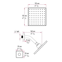 The akuaplus® - INA pressure balance valve faucet 1/2 in. PEX connection with shower head and spout 5 1/4 in. x 1/2 in. slip-fit. Chrome finish