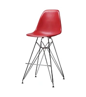 Heavenly Collection Red & Chrome Bar Stool