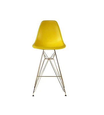 Heavenly Collection Yellow & Gold Bar Stool