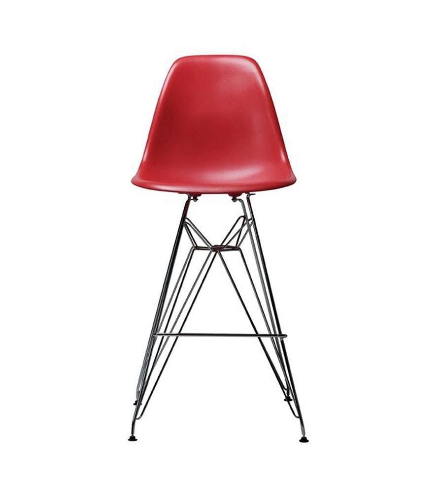 Heavenly Collection Red & Chrome Bar Stool