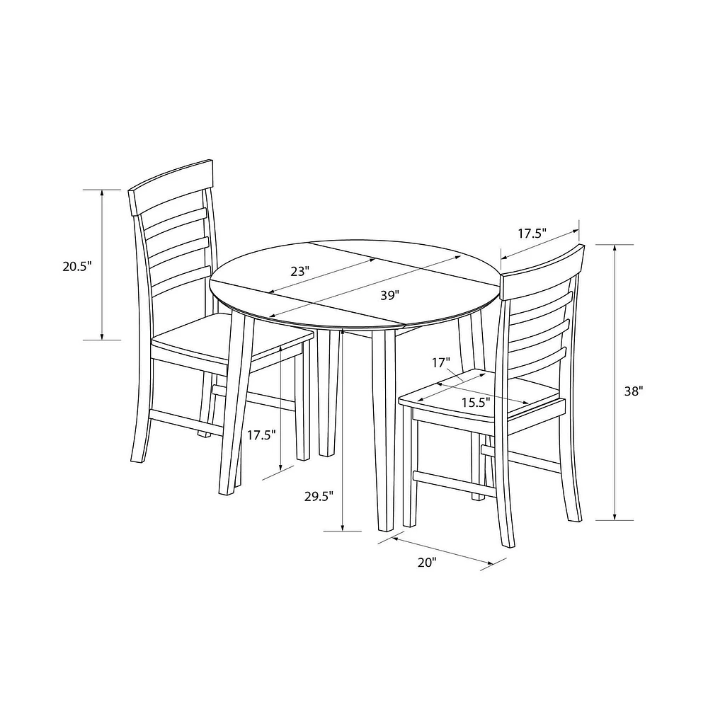 Novogratz Brooks 3-Piece Dining Set