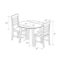 Novogratz Brooks 3-Piece Dining Set