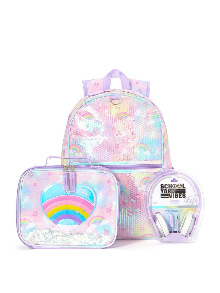 Rainbow Heart 3PC Backpack SET