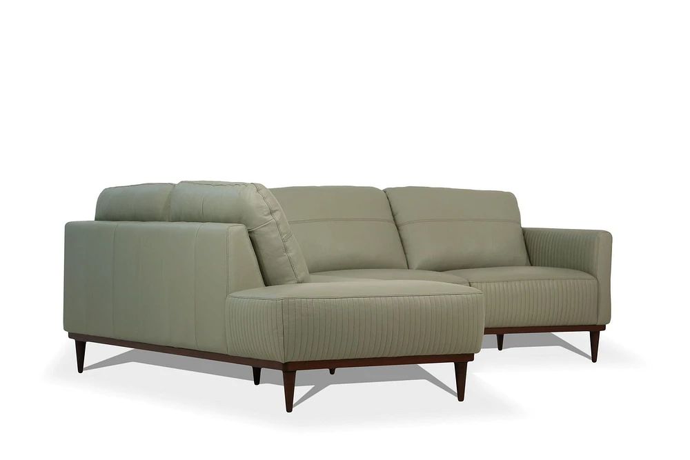 ACME Tampa Sectional Sofa in Airy Green Leather