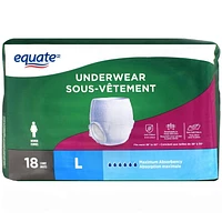 Equate Women’s Maximum Absorbency Protective Underwear, Large, 18 pairs