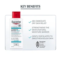 EUCERIN Complete Repair Plus Moisturizing Lotion for Very Dry, Rough and Tight Skin | Body Lotion | 10% Urea | Ceramide Lotion | Fragrance-free | Non-Greasy | Recommended by Dermatologists, 250mL bottle