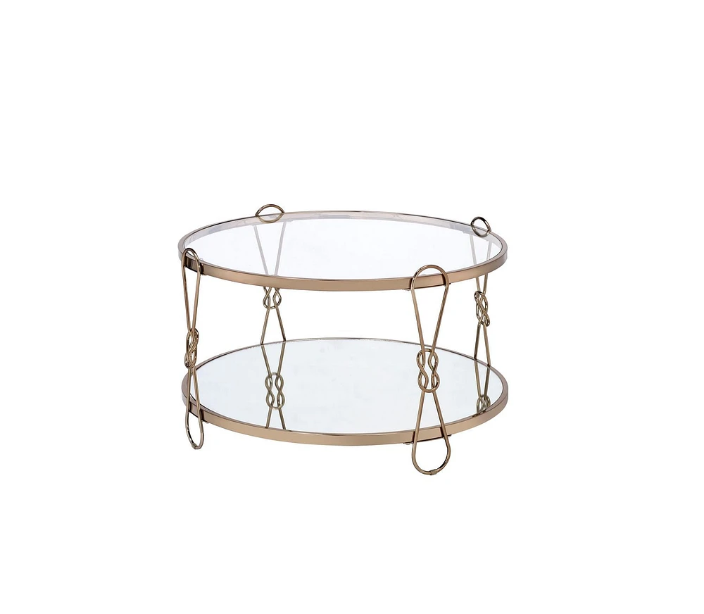 ACME Zekera Coffee Table in Champagne & Mirrored