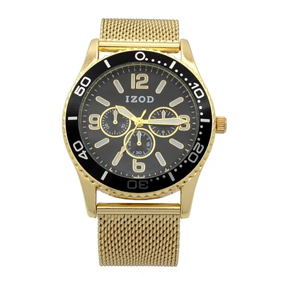 Izod Easy Read Analog Gold Mesh Bracelet Watch