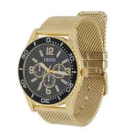 Izod Easy Read Analog Gold Mesh Bracelet Watch