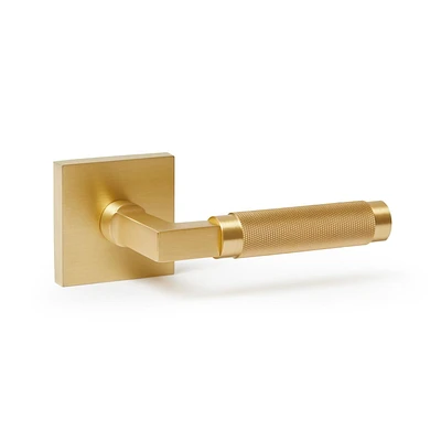 Explore Hardware Ibiza Model Solid Brass Lever Bed & Bath Privacy Door Lock, Not Handed, Reversible, Satin Brass Gold