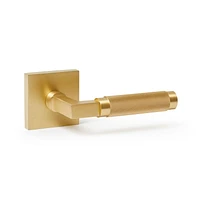 Explore Hardware Ibiza Model Solid Brass Lever Bed & Bath Privacy Door Lock, Not Handed, Reversible, Satin Brass Gold