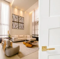 Explore Hardware Ibiza Model Solid Brass Lever Bed & Bath Privacy Door Lock, Not Handed, Reversible, Satin Brass Gold