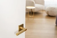 Explore Hardware Ibiza Model Solid Brass Lever Bed & Bath Privacy Door Lock, Not Handed, Reversible, Satin Brass Gold