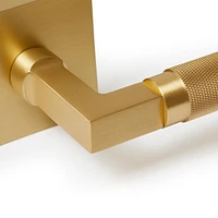 Explore Hardware Ibiza Model Solid Brass Lever Bed & Bath Privacy Door Lock, Not Handed, Reversible, Satin Brass Gold