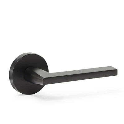 Explore Hardware Toronto Model Solid Brass Lever Bed & Bath Privacy Door Lock, Not Handed, Reversible, Matte Black