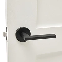 Explore Hardware Toronto Model Solid Brass Lever Bed & Bath Privacy Door Lock, Not Handed, Reversible, Matte Black