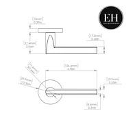 Explore Hardware Toronto Model Solid Brass Lever Surface Mounted Non-Turning Single Dummy Single Side Door handle, Matte Black