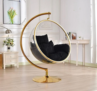 Plata Import - Bubble Standing Chair Lounge Chair Or Noir Salon