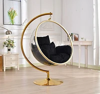 Plata Import Bubble Standing Chair Lounge Chair Gold Black Living Room