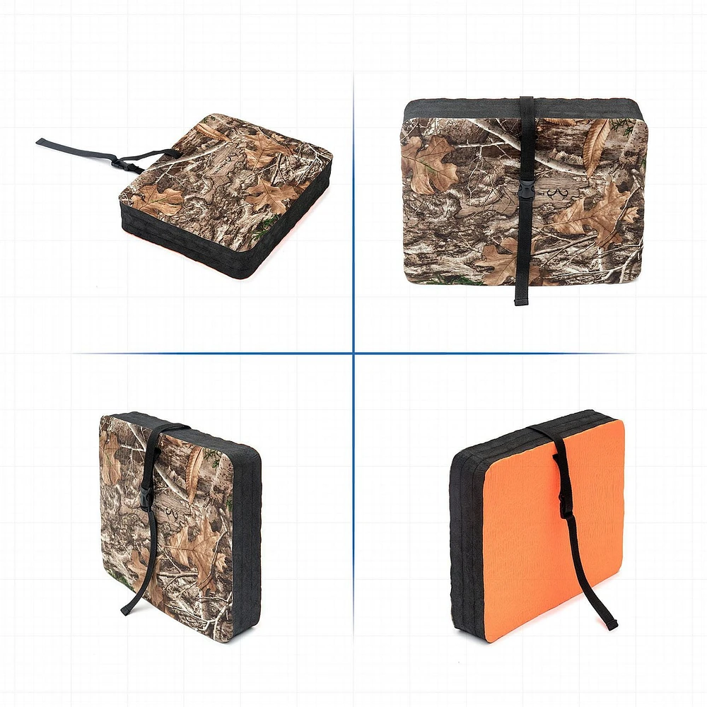 Ozark Trail Foam Hunting Cushion reversible Camo & Orange sides, carry strap, multi purpose