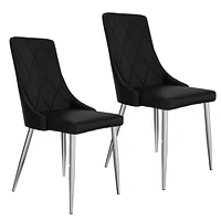 Set of 2 Mid Century Side Chair, Black