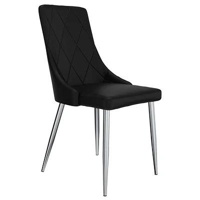 Set of 2 Mid Century Side Chair, Black