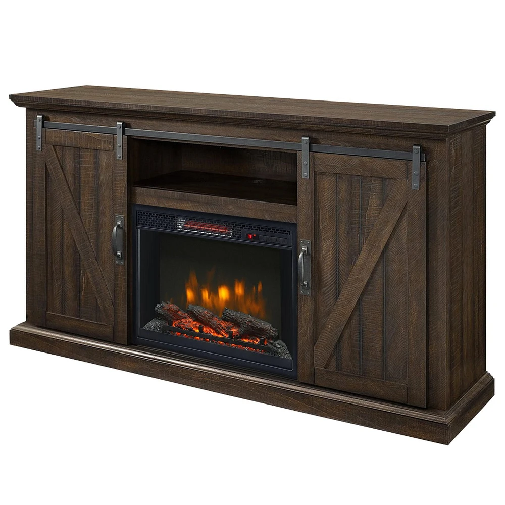 Muskoka Langdon 58 inch Infrared Solid Wood Veneer Media Electric Fireplace