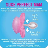 MAM Perfect Night Pacifiers, Glow in the Dark Pacifiers (2 pack) MAM Pacifiers 0-6 Months, Best Pacifier for Breastfed Babies, Unisex Baby Pacifier