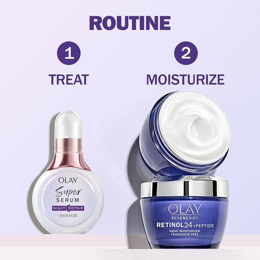 Super sérum Olay avec niacinamide, vitamine C, peptide de collagène, vitamine E et acide alpha-hydroxylé (AHA), 14ML