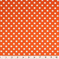 Fabric Creations Orange with White Polka Dots Fat Quarter Pre-Cut Fabric - 18" x 21" / 45cm x 53cm, 18" x 21" / 45cm x 53cm