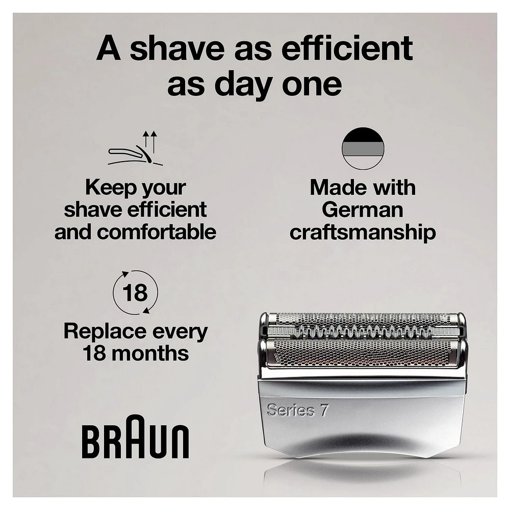 Braun Series 7 70S Electric Shaver Head Replacement Cassette – Silver, 1CT