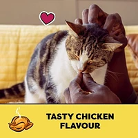 Gâteries pour chats Temptations saveur de poulet savoureux, tendres à l'intérieur, croquantes à l'extérieur 180 g
