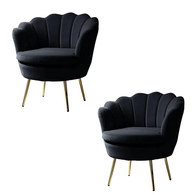 Heavenly Collection Black Accent Chair SET OF 2