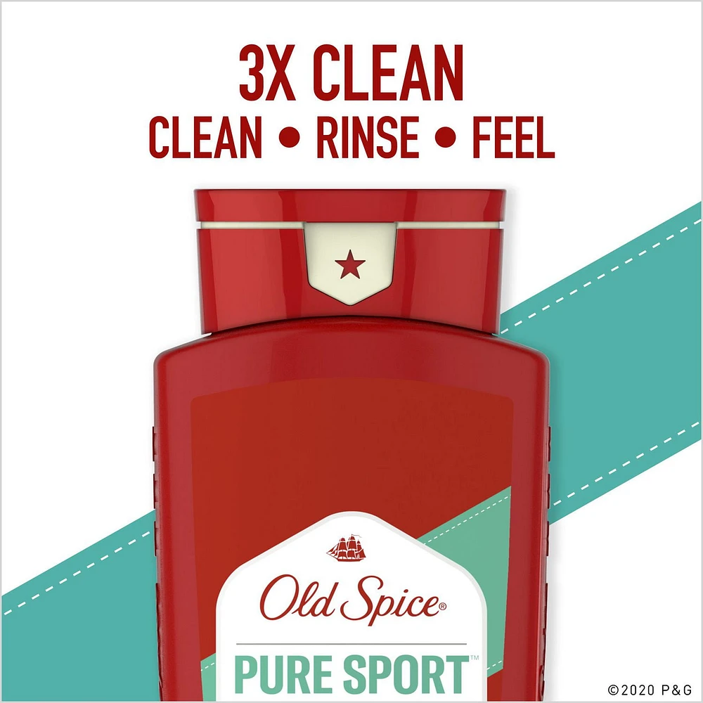 Nettoyant pour le corps Old Spice High Endurance pour hommes, parfum Pure Sport 532 ml, pur sport