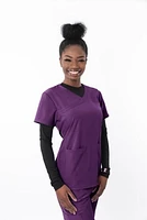 Greentown Canada Scrubs 4Flex 1203 4-way Stretch, Y-Neck, Ladies Scrub Top