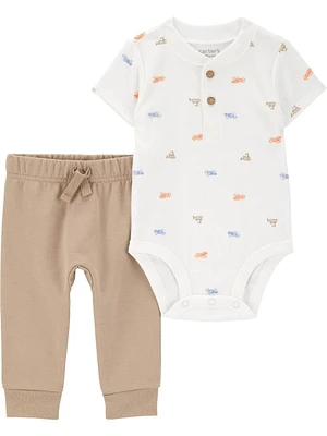 Carter's Child of Mine Baby Boys' Bodysuit Pant Set - Multi Construction, Newborn 24 Months